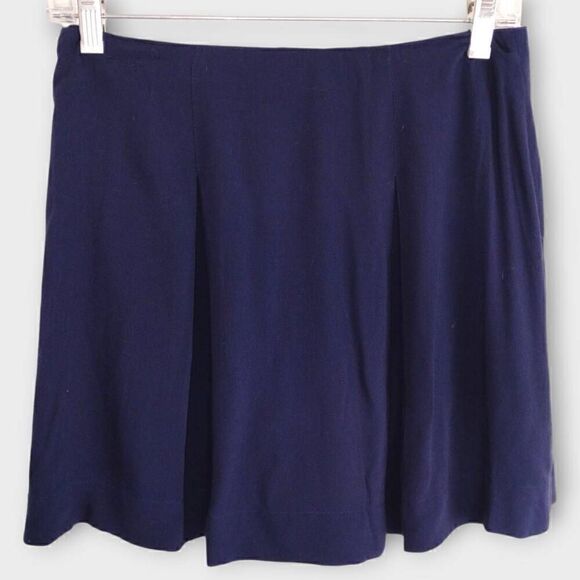FREE PEOPLE Womens Skirt Sz 4 Lovers Lane Indigo Navy‎ Blue Pleated Mini - Picture 3 of 13
